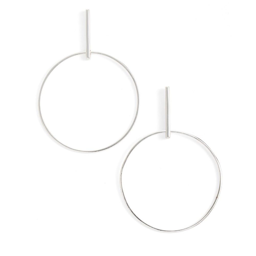 ARGENTO VIVO Front Hoop Earrings Silver Gold - Picture 3 of 4